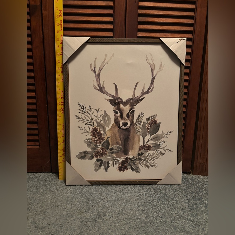 Source Unknown Deer Wall Art - Brown, Gray, Green